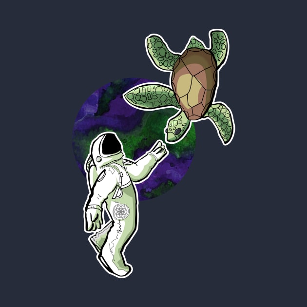 Space Turtle by SarahStrangeArt