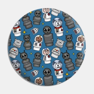 Little Astronauts, Space Dog, Aliens, and Robots Pattern Pin