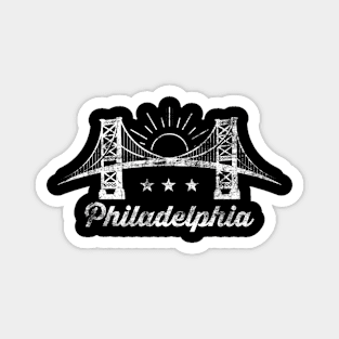 Philadelphia Bridge Skyline Sketch Magnet