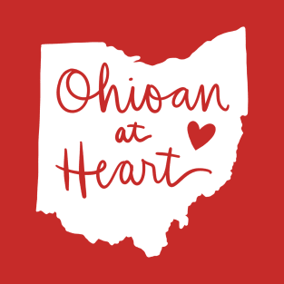 Ohioan At Heart: Ohio State Pride Calligraphy T-Shirt