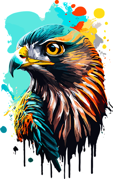 Falcon Colourful - Cute Falcon Bird Kids T-Shirt by BigWildKiwi