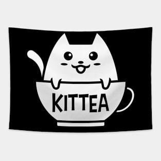 Cute Kittea Kitty Cat Tea Design For Cat And Tea Lovers Tapestry