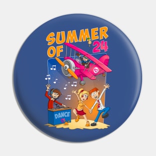 The summer of 2024 - funny and colourful illustration Pin