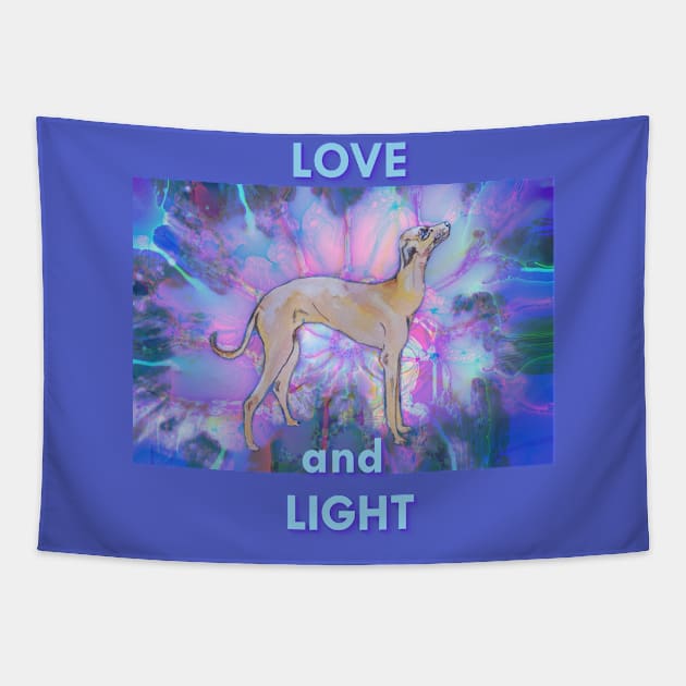 Love and Light Greyhound Tapestry by candimoonart