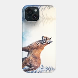 Misty boreal watercolor lynx Phone Case