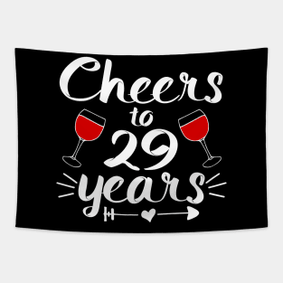 Cheers to 29  years Anniversary Gifts For Couple, Women and Men Tapestry