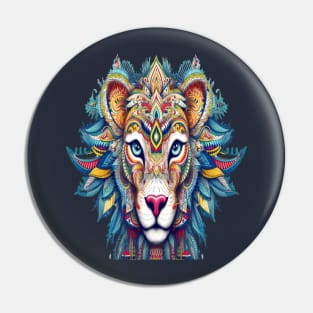 lioness Mandala Animal Ilustration Pin