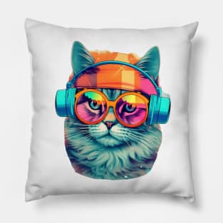 Music cat #cat #tshirt Pillow