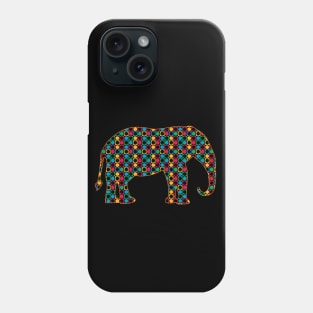 mosaic elephant illustration Phone Case