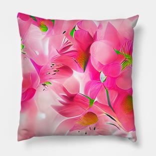 Beautiful Pink Flowers Art Pillow