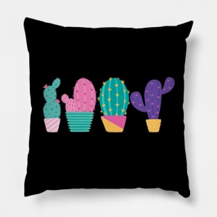 Cute colorful Succulents Print pattern Pillow