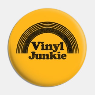 Vintage Look Vinyl Junkie Design Pin