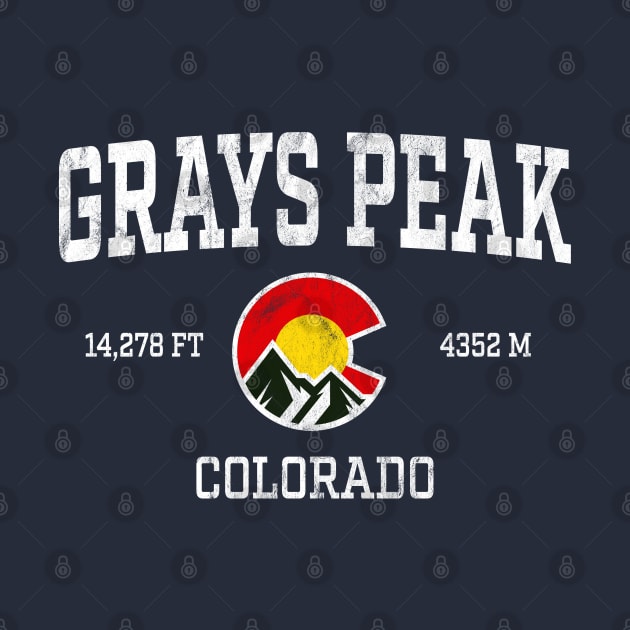 Grays Peak Colorado 14ers Vintage Athletic Mountains by TGKelly