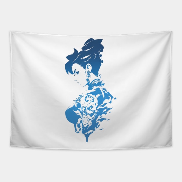 chun li Tapestry by piratesnow