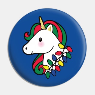 Christmas Unicorn With Lights Pin