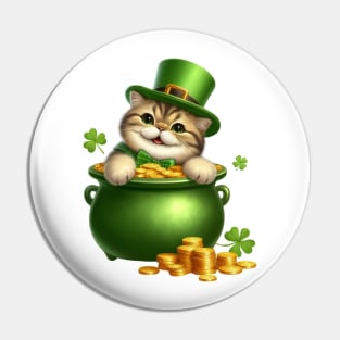 St Patricks Day Exotic Shorthair Cat Pin