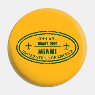 Miami airport passport stamp Pin