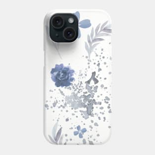 Floral pattern with blue flowers Phone Case