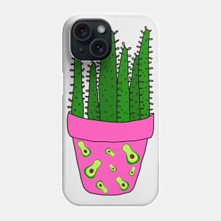 Cute Cactus Design #34: Succulents With Avocado Pot Phone Case