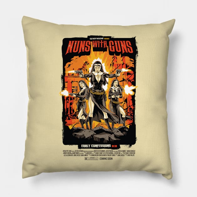 Nuns With Guns Pillow by CPdesign