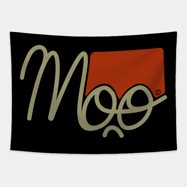 Moo1 burgondy & olive Tapestry by Djourob