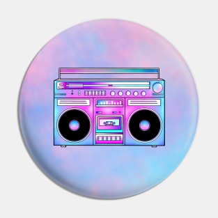 Totally Sweet Retro Cotton Candy Boombox Pin