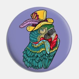 Steampunk Macaw Pin