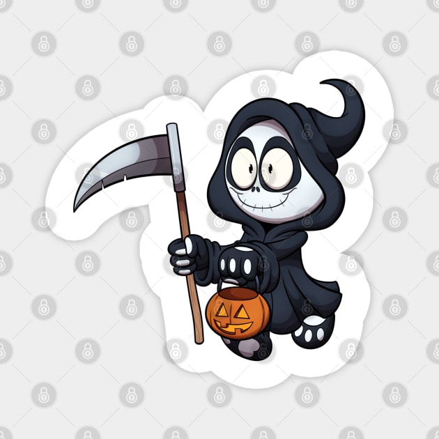 Kid In Reaper Costume Trick Or Treating Magnet by TheMaskedTooner