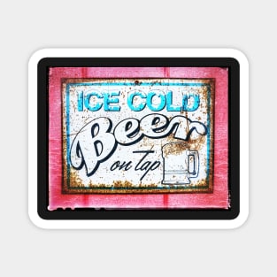 Ice Cold Beer - On Tap - Sign Magnet