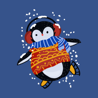 Kawaii little Ice Skating Penguin T-Shirt