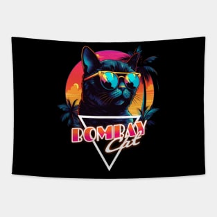 Retro Wave Bombay Cat Miami Shirt Tapestry