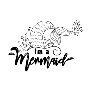 Quote about a mermaid, mermaid tail. Mermaid, zentangle, silhouette with flowers T-Shirt