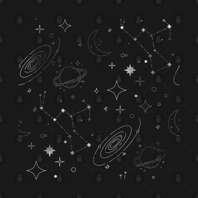 White Galaxy Pattern by VictoriaLehnard