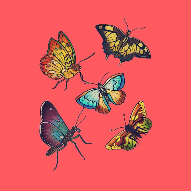 Butterflies and Moths by minniemorrisart