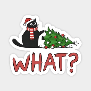What? Funny Cat Christmas Design Magnet