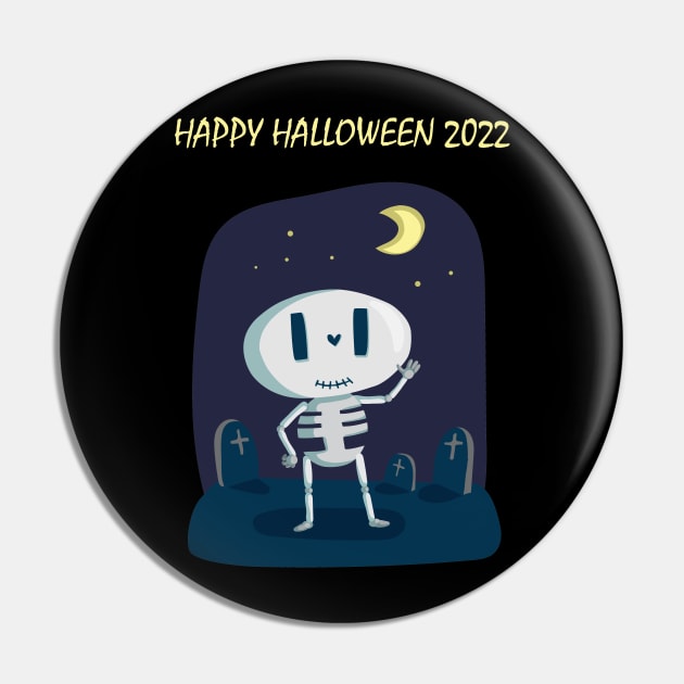 Happy Skeleton - Happy Halloween 2022 Pin by SPAZE