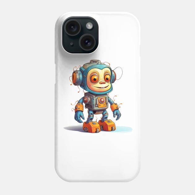 Cartoon monkey robots. T-Shirt, Sticker. Phone Case by AndreKENO