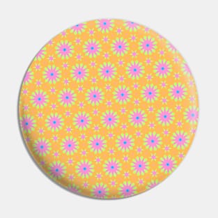 Pink and Yellow Abstract Floral Flowers Pattern Pin