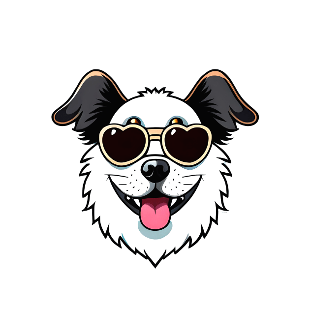 Cute funny dog with glasses by ramith-concept