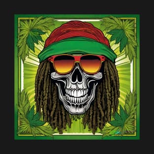 Rasta Skulls - Stoner Reggae Island Vibes T-Shirt