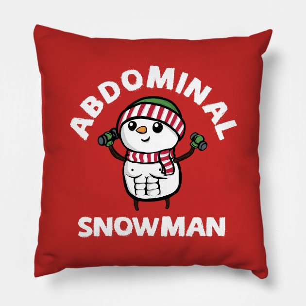 Abdominal Snowman - cute funny christmas design Pillow by toruandmidori