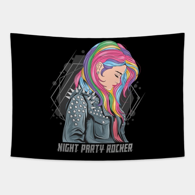 Night Party Rocker Tapestry by SM Shirts