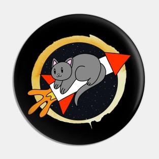 Rocket Cat in Space Pin