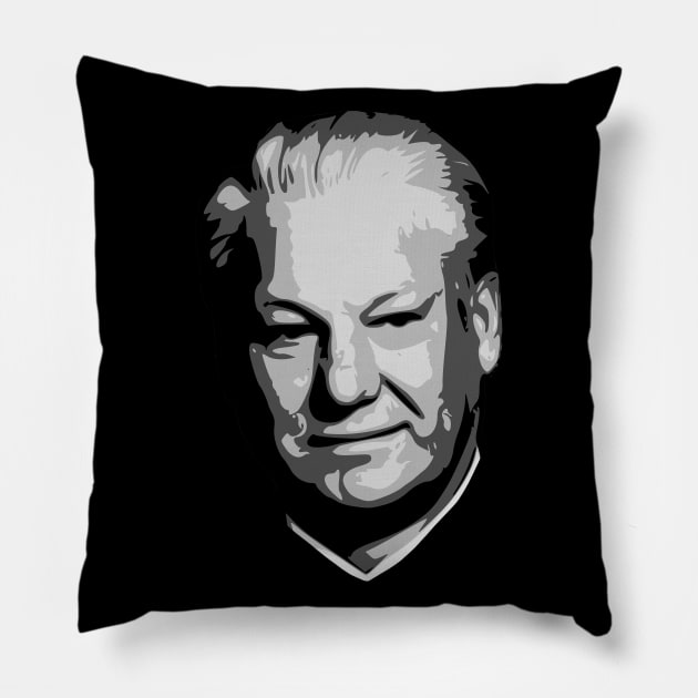 Boris Yeltsin Black and White Pillow by Nerd_art