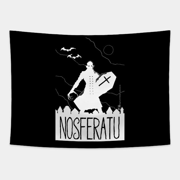 Nosferatu Minimalist Design (inverted) Tapestry by jmdesantis