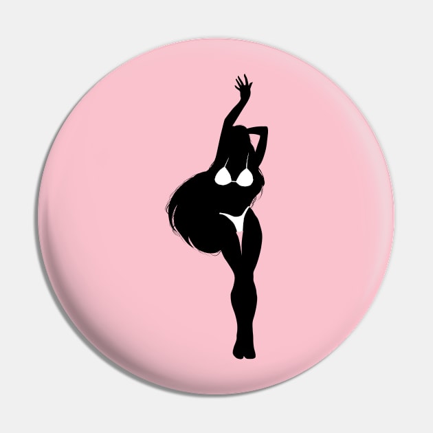 Dancing Girl Silhouette Pin by jintetsu