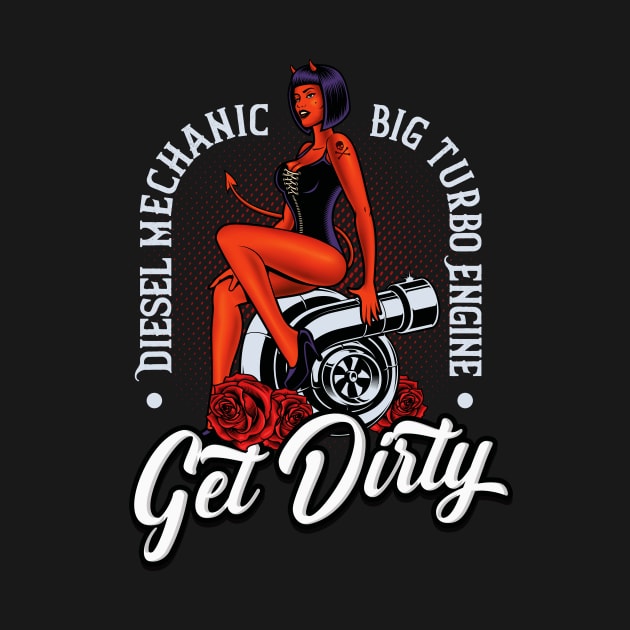 Diesel Mechanic Rockabilly Pin-Up by Foxxy Merch