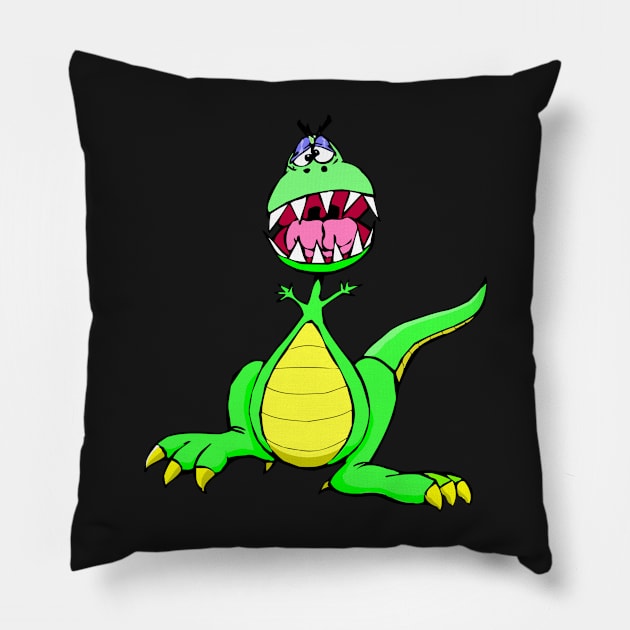 Dinosaur Pillow by linesdesigns