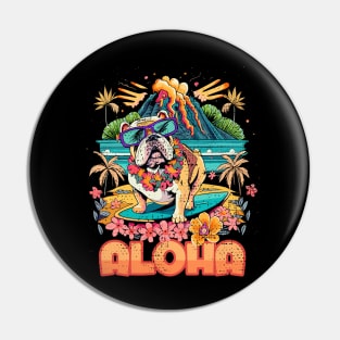 Aloha Surf Bulldog Hawaii Vintage Pin