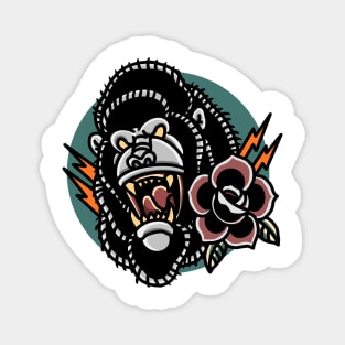 gorilla and rose tattoo Magnet